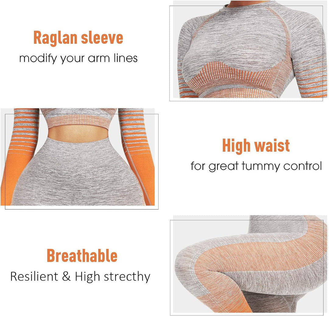 Comfortable Yoga Set - SparkFit-Long Sleeve Black-S-Nora Luxe