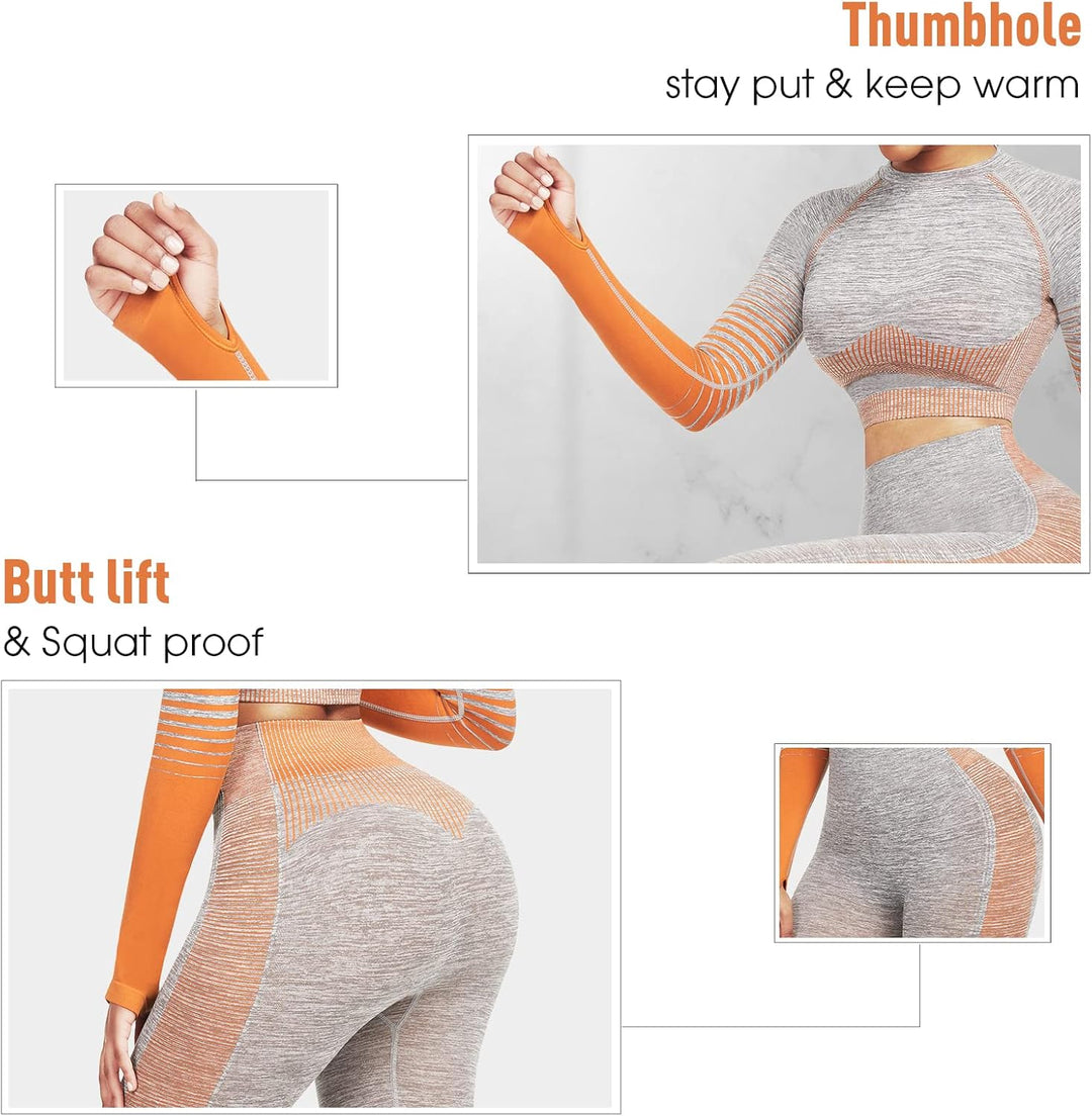 Comfortable Yoga Set - SparkFit-Long Sleeve Black-S-Nora Luxe