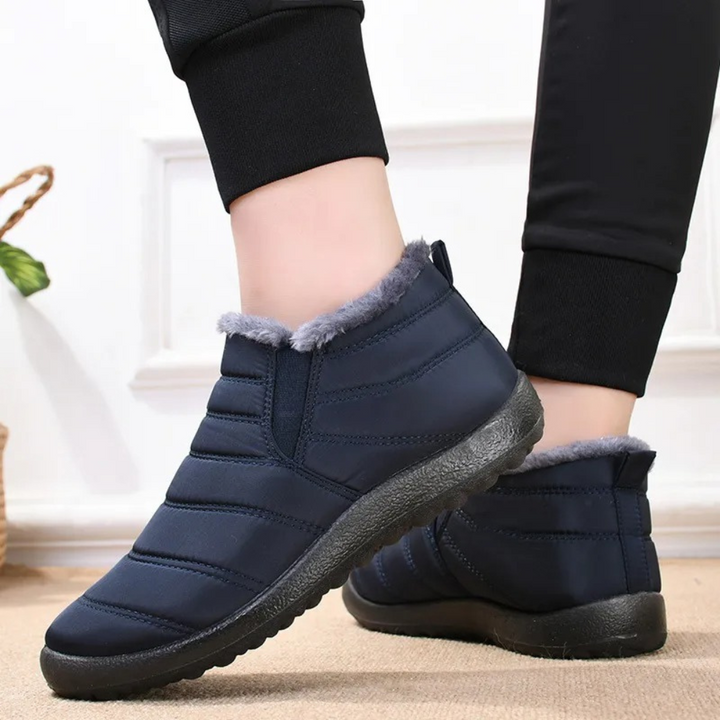 Comfy Fleece Ankle Boots - Elise-Blue-3.0-Nora Luxe