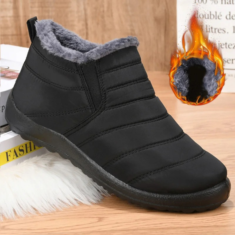Comfy Fleece Ankle Boots - Elise-Blue-3.0-Nora Luxe