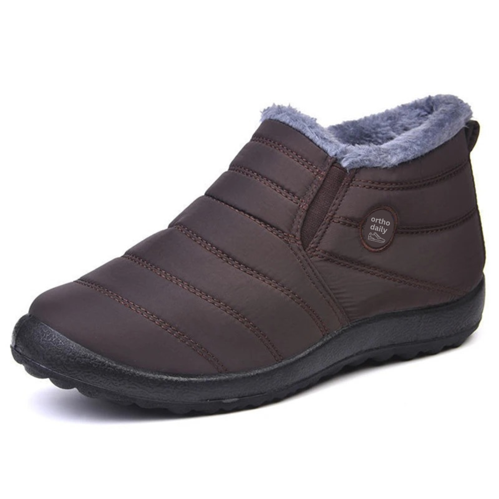Comfy Fleece Ankle Boots - Elise-Brown-3.0-Nora Luxe