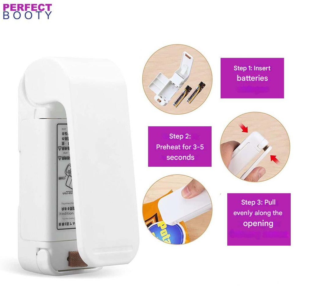 Compact Bag Sealer - FreshLock Sealer-White-Nora Luxe