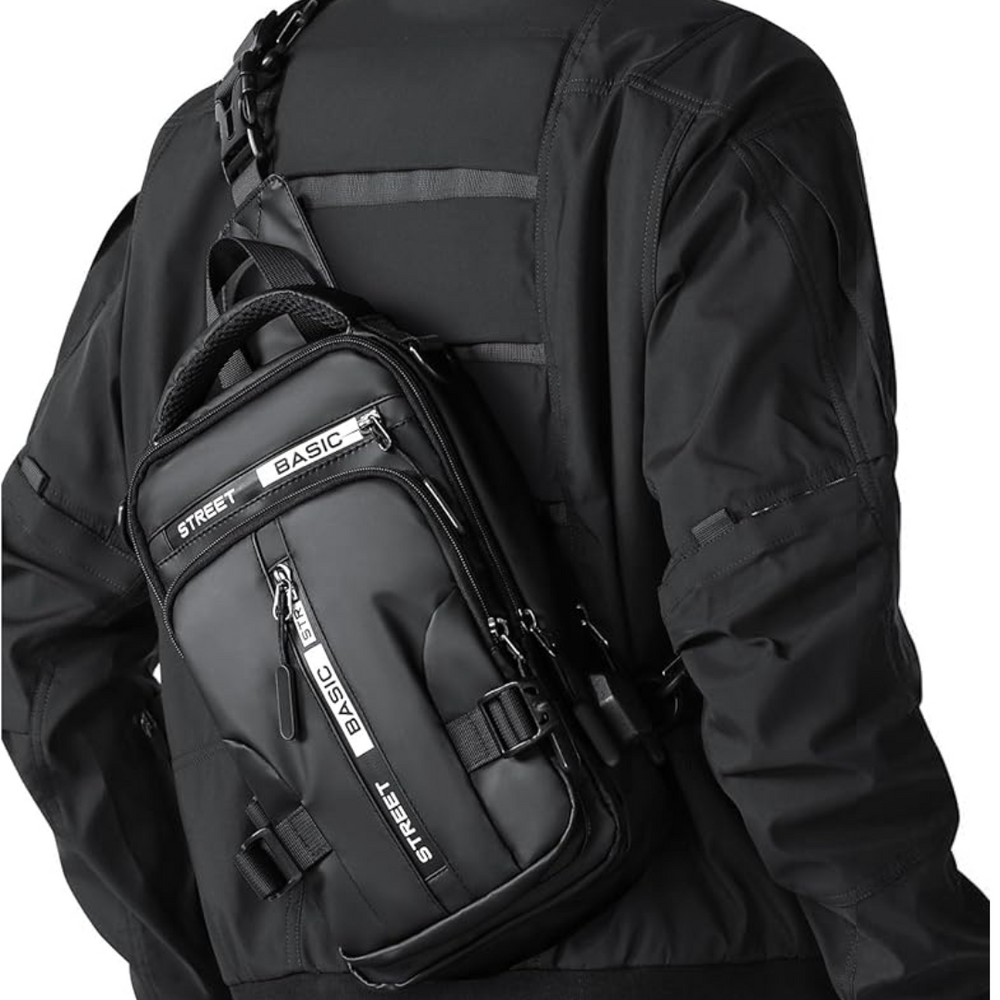 Compact Crossbody Sling Backpack - UrbanLite-Black Large-Nora Luxe