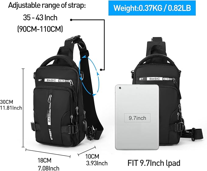 Compact Crossbody Sling Backpack - UrbanLite-Black Small-Nora Luxe