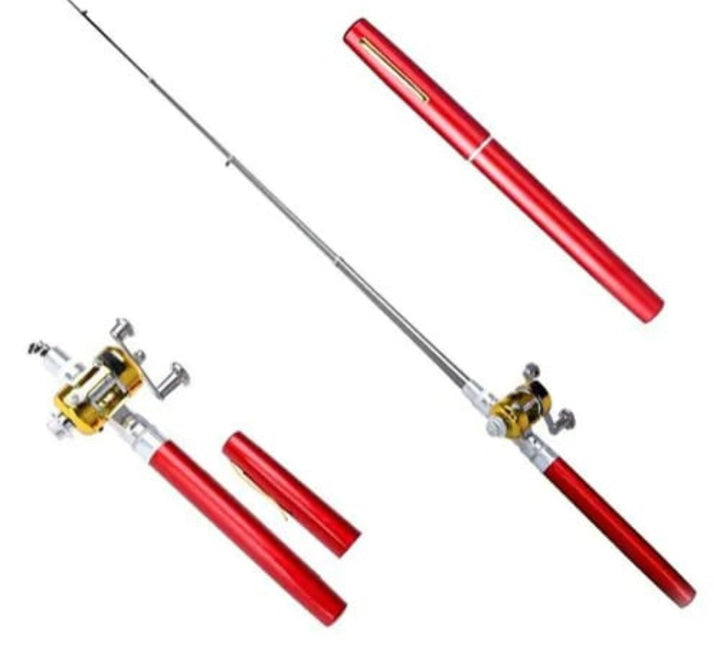 Compact Fishing Rod Set - TravelCast-Red-Nora Luxe