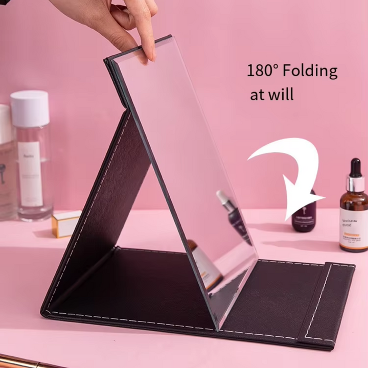 Compact Make-up Mirror with Stand-Black-Nora Luxe