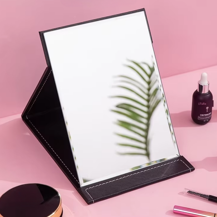Compact Make-up Mirror with Stand-Black-Nora Luxe