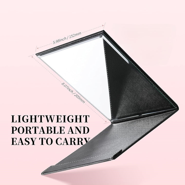 Compact Make-up Mirror with Stand-Black-Nora Luxe