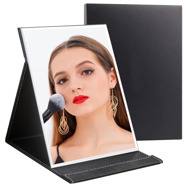 Compact Make-up Mirror with Stand-Black-Nora Luxe