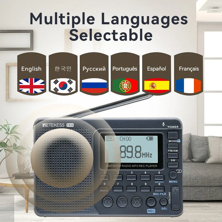 Compact Portable Radio - EchoWave-Nora Luxe