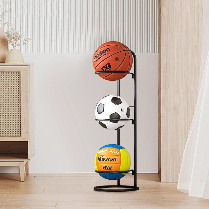 Compact Storage Rack for Sports Balls and Accessories - BallRack Pro-3 Balls-White-Nora Luxe