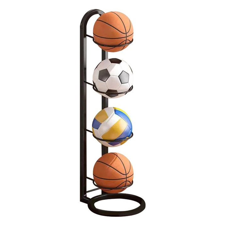 Compact Storage Rack for Sports Balls and Accessories - BallRack Pro-4 Balls-Black-Nora Luxe