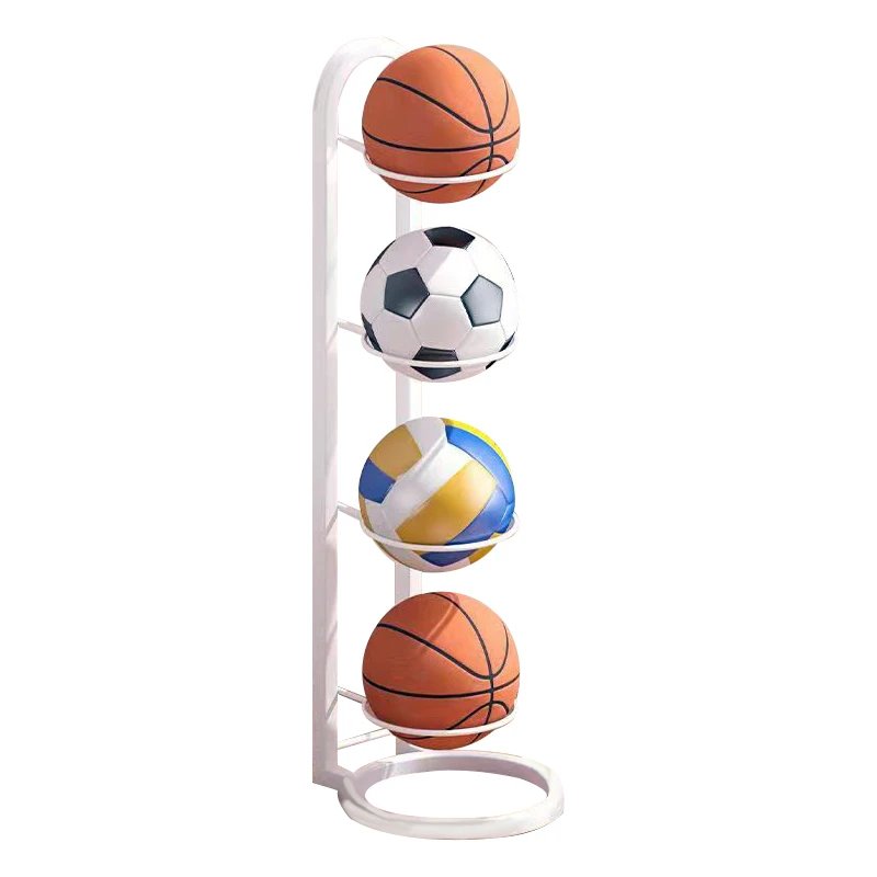 Compact Storage Rack for Sports Balls and Accessories - BallRack Pro-4 Balls-White-Nora Luxe