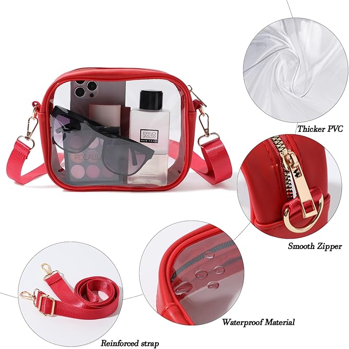 Compact Transparent Crossbody Bag - VisiBag-Black-Nora Luxe