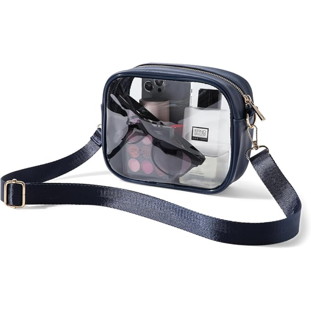 Compact Transparent Crossbody Bag - VisiBag-Blue-Nora Luxe