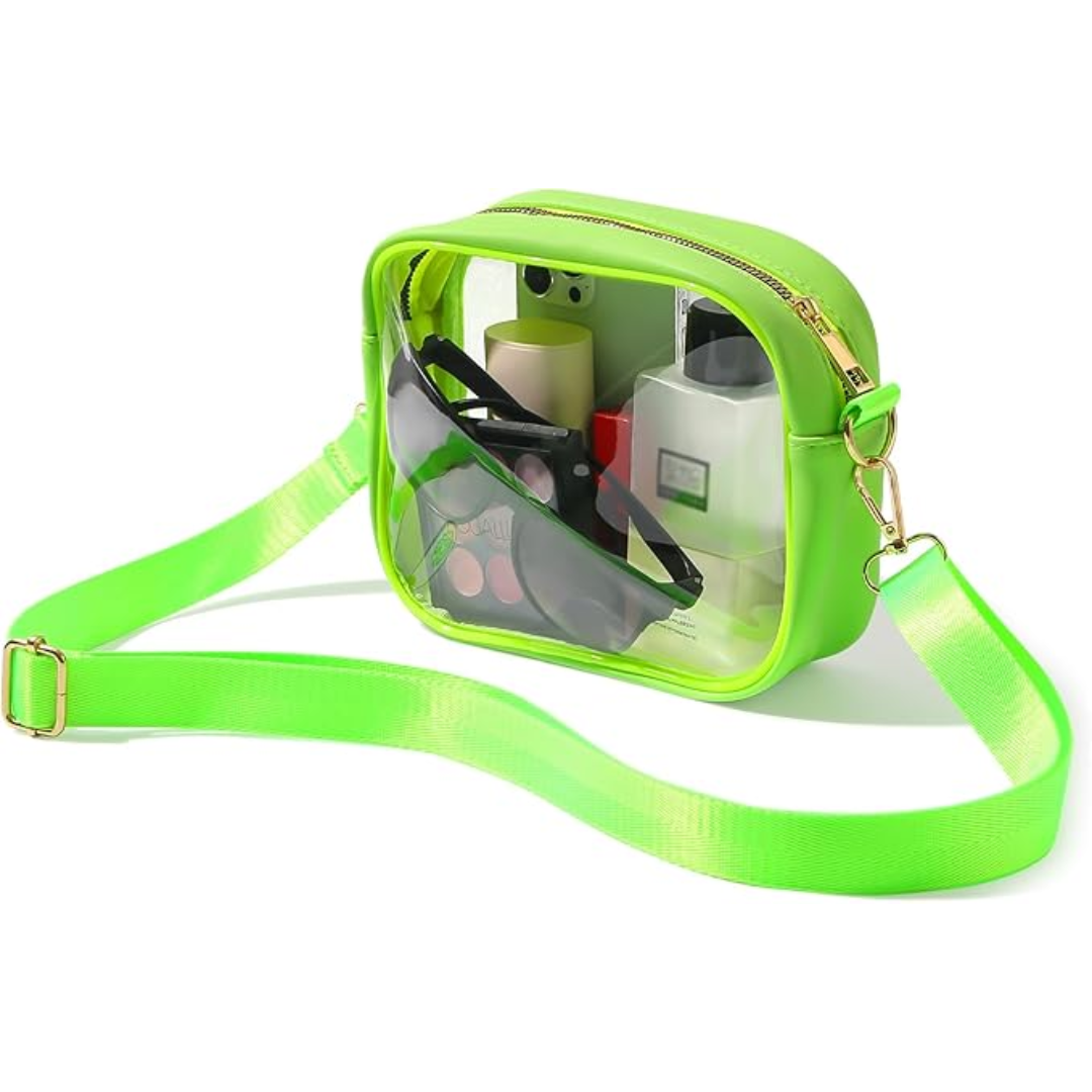 Compact Transparent Crossbody Bag - VisiBag-Green-Nora Luxe
