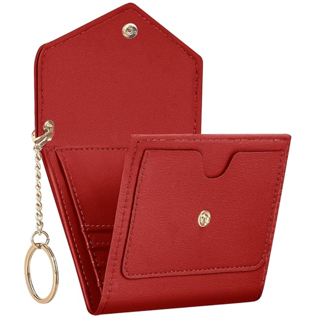 Compact Trifold RFID-blocking Women's Wallet - Nova-Red-Nora Luxe