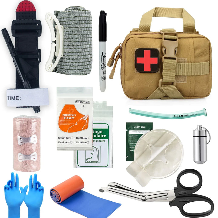 Complete first aid kit - MedShield Trauma Kit-Khaki-Nora Luxe