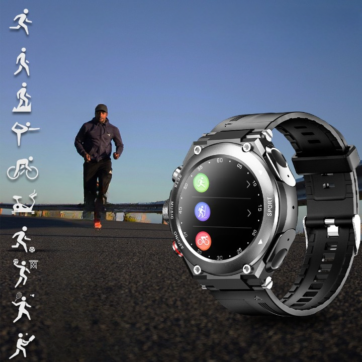 Complete Smartwatch with Integrated Wireless Earbuds - AlphaX-Black-Nora Luxe