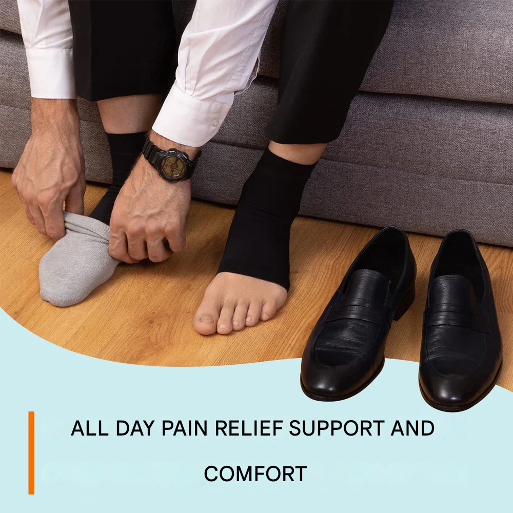 Compression Ankle Socks for Neuropathy - AnkleSupport Pro-Black and White-M (2-9) - see size chart-Nora Luxe
