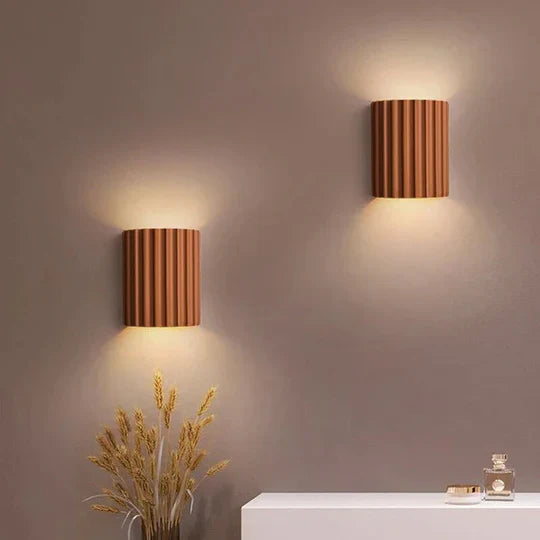 Contemporary Resin Wall Lamps - GlowStone-Brown-Nora Luxe