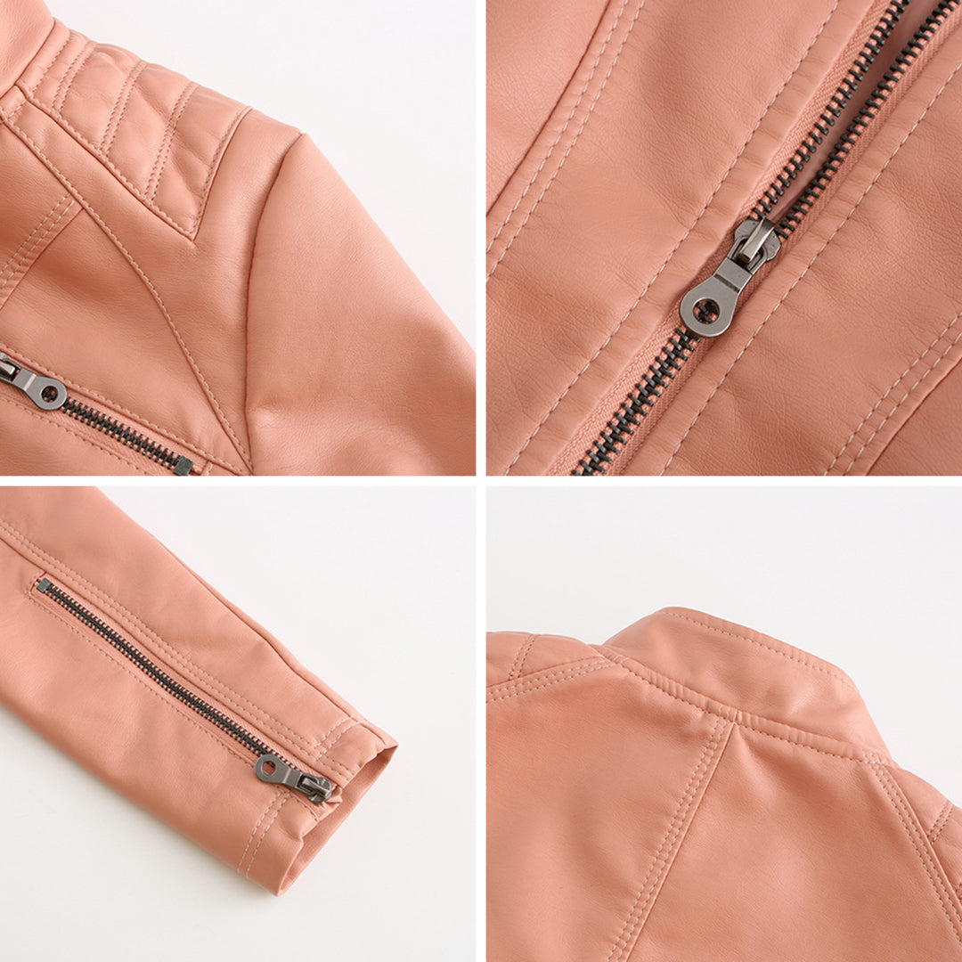 Cool Leather Ladies Jacket - Nova-Brown-XS-Nora Luxe