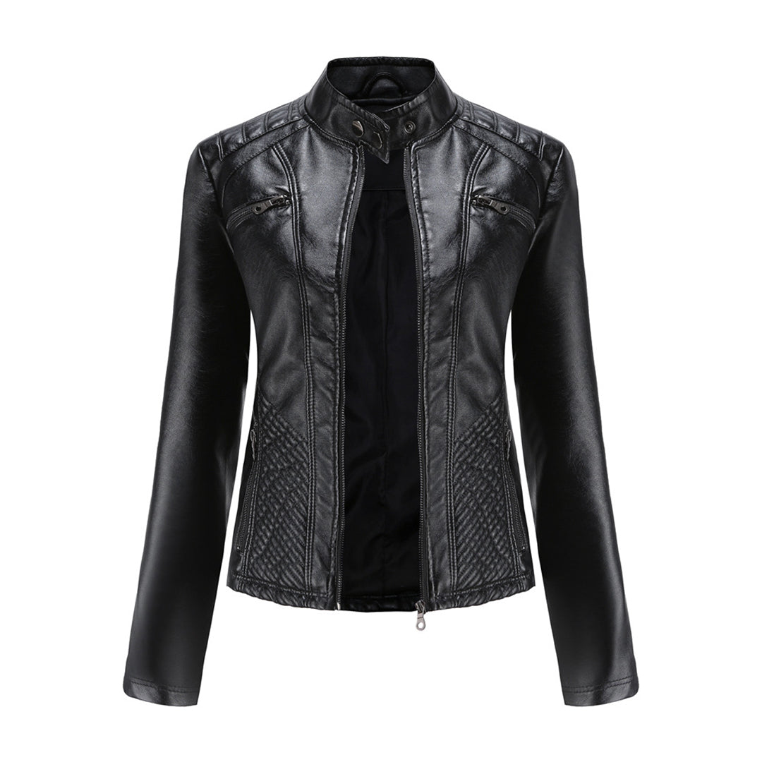 Cool Leather Ladies Jacket - Nova-Brown-XS-Nora Luxe