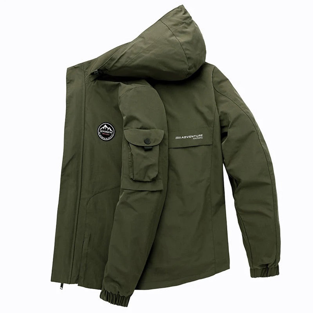 Cool Men's Winter Jacket - Riley-Khaki-S-Nora Luxe