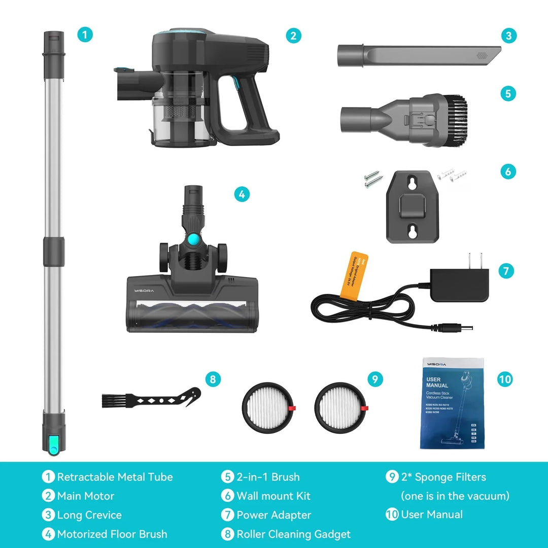 Cordless Standing Vacuum Cleaner - JadePro-Green-Nora Luxe