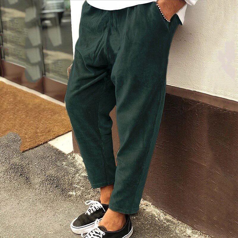 Corduroy Trousers for Men - Milan-Green-XS-The Livary