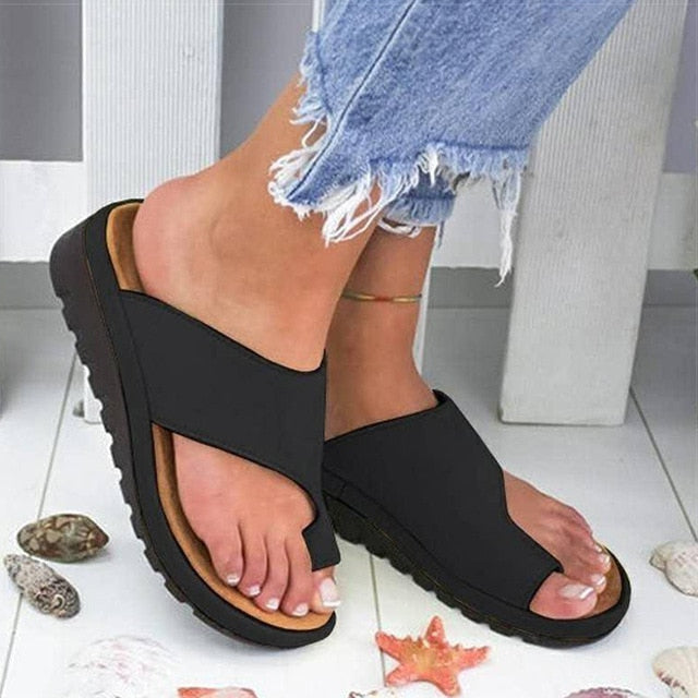 Corrective Sandals for Calluses - OrthoSole-Black-4-Nora Luxe