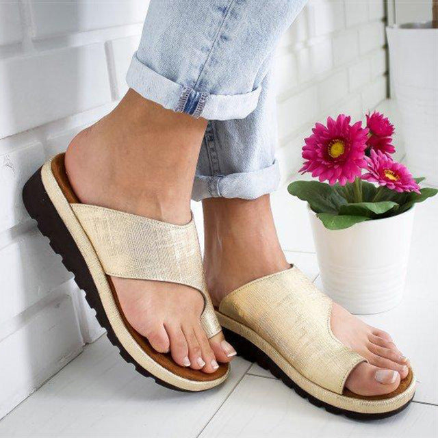 Corrective Sandals for Calluses - OrthoSole-Gold-4-Nora Luxe