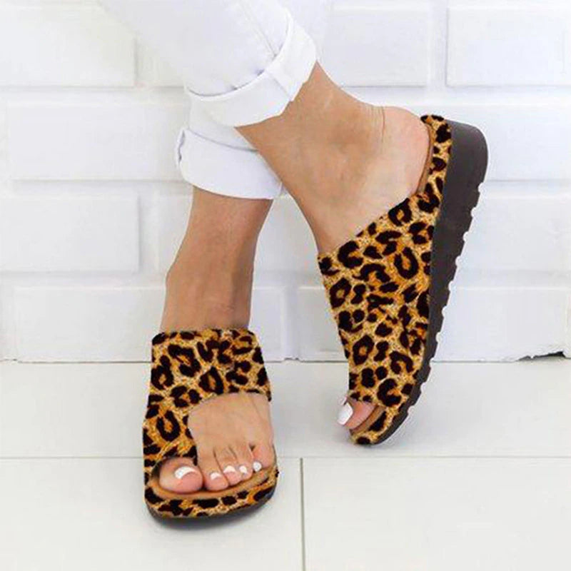 Corrective Sandals for Calluses - OrthoSole-Leopard print-4-Nora Luxe