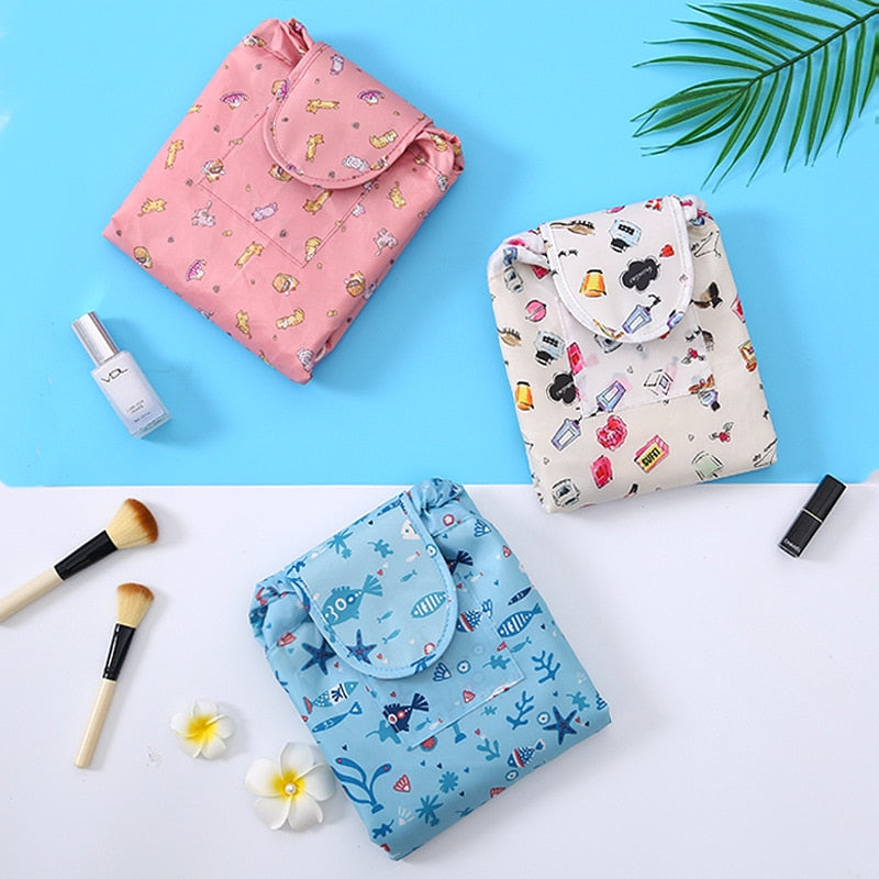 Portable Drawstring Cosmetic and Toiletry Bag –