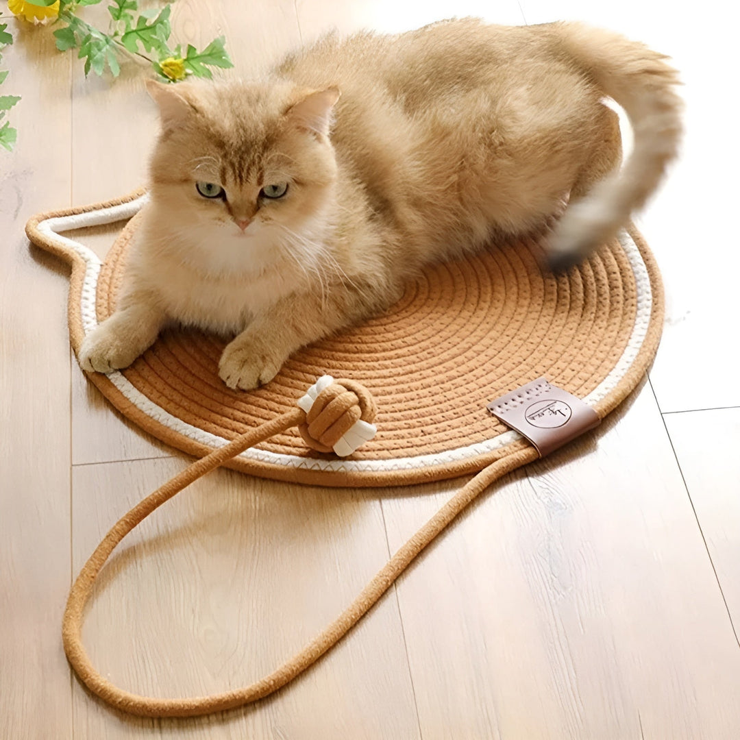 Cotton Cat Scratching Mat of Rope - ClawGuard-Black-Nora Luxe