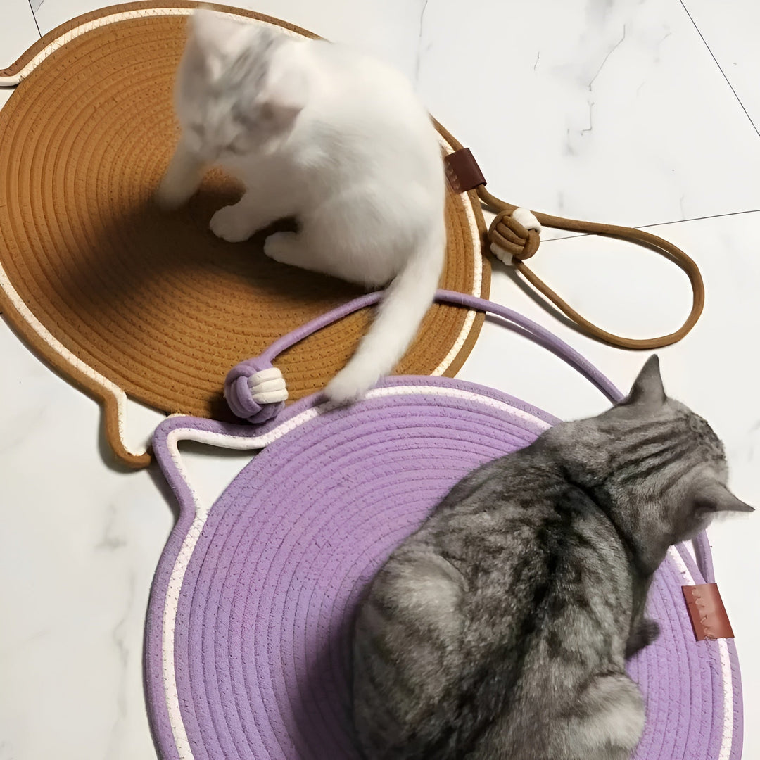 Cotton Cat Scratching Mat of Rope - ClawGuard-Black-Nora Luxe