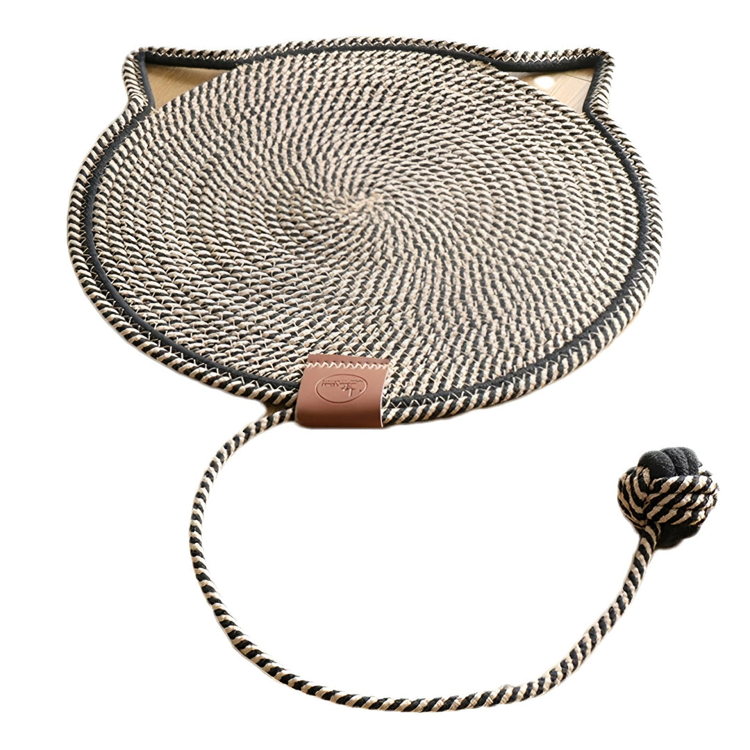 Cotton Cat Scratching Mat of Rope - ClawGuard-Black-Nora Luxe