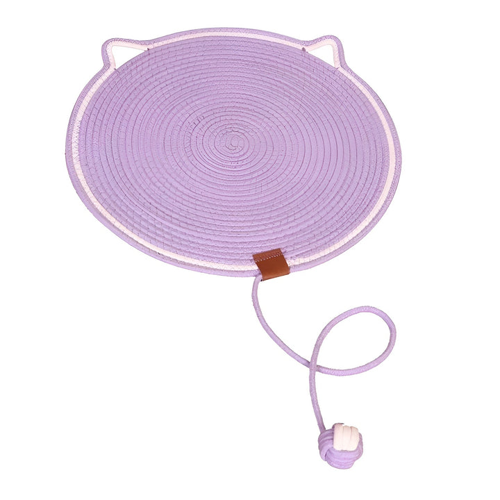 Cotton Cat Scratching Mat of Rope - ClawGuard-Purple-Nora Luxe