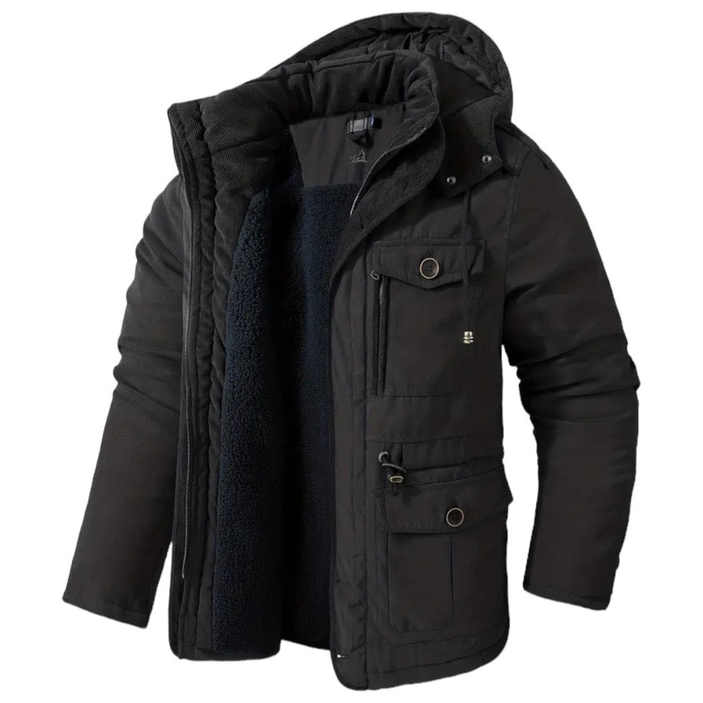 Cotton Jacket for Active Men - Apex Shift-Black-S-Nora Luxe