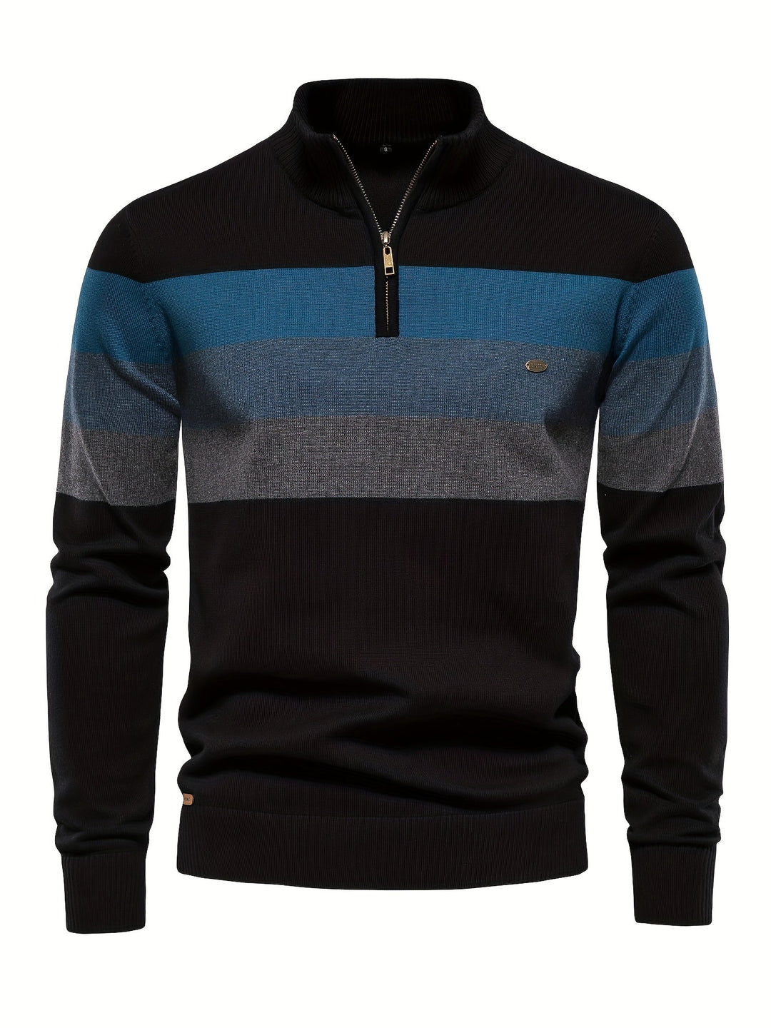 Cotton Knit Men's Sweater - Wyatt-Black-S-Nora Luxe