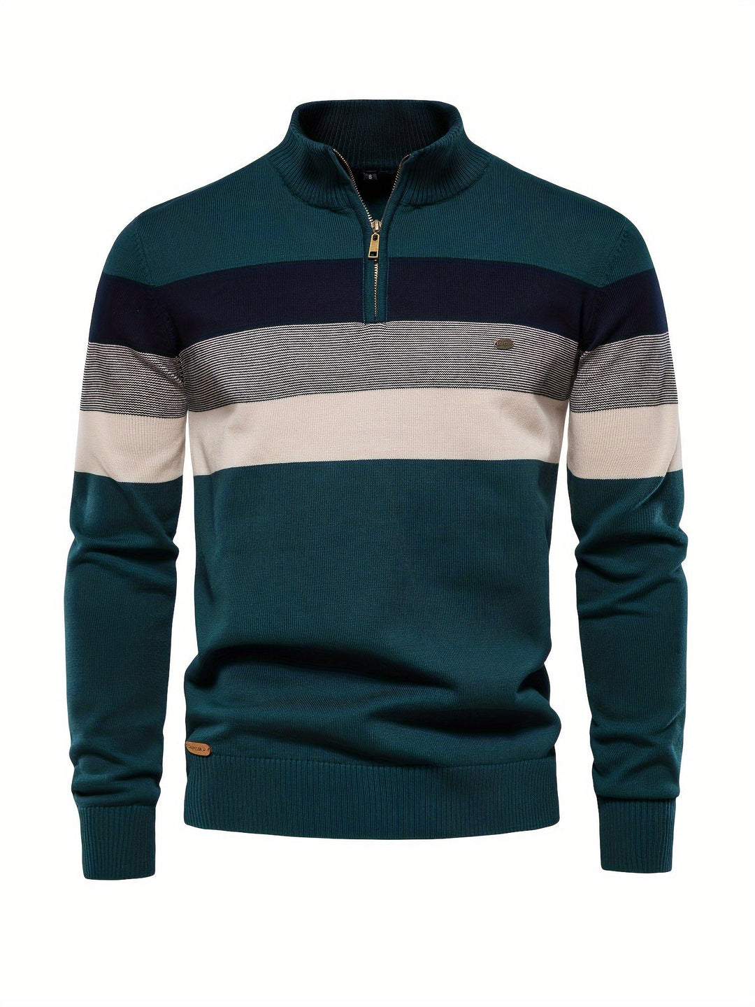 Cotton Knit Men's Sweater - Wyatt-Dark green-S-Nora Luxe