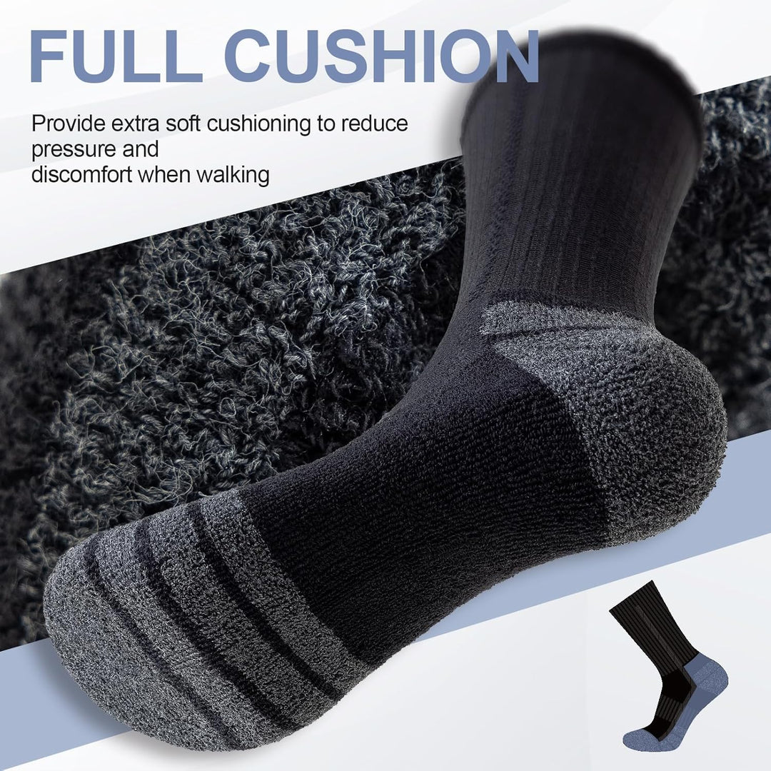 Cotton Sports Socks Unisex (6 Pairs) - Robin-Black-S - 6.5-8.5-Nora Luxe