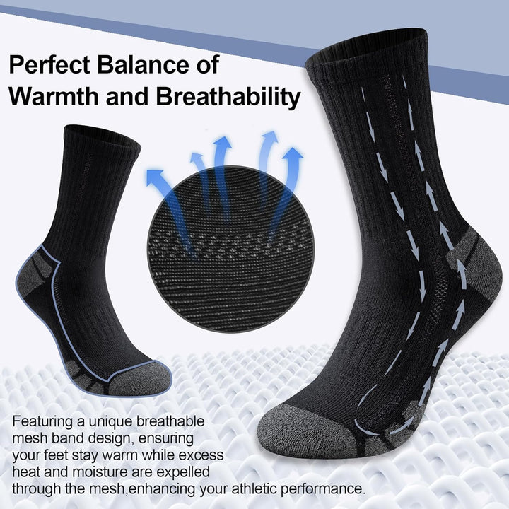 Cotton Sports Socks Unisex (6 Pairs) - Robin-Black-S - 6.5-8.5-Nora Luxe