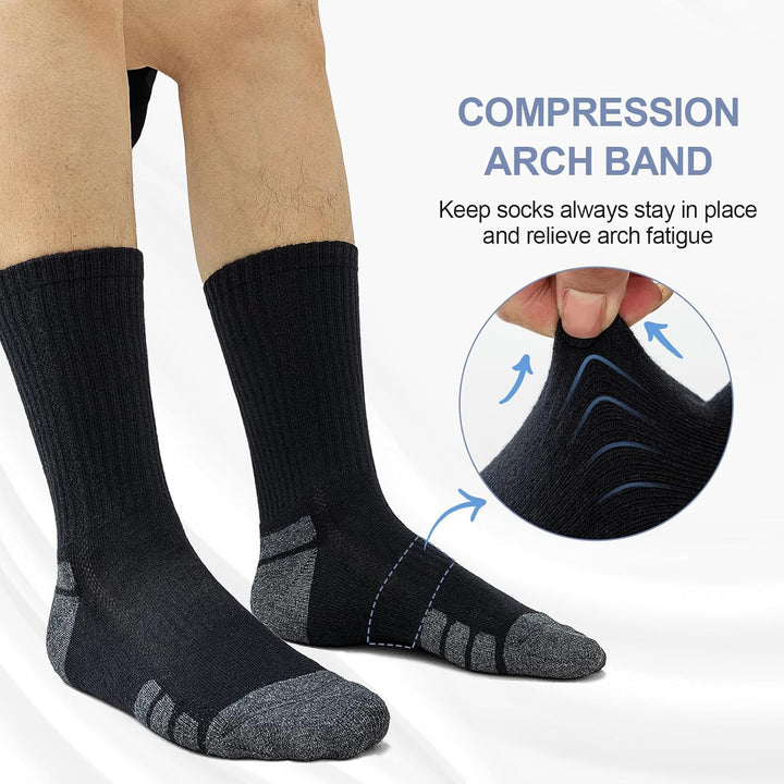 Cotton Sports Socks Unisex (6 Pairs) - Robin-Black-S - 6.5-8.5-Nora Luxe