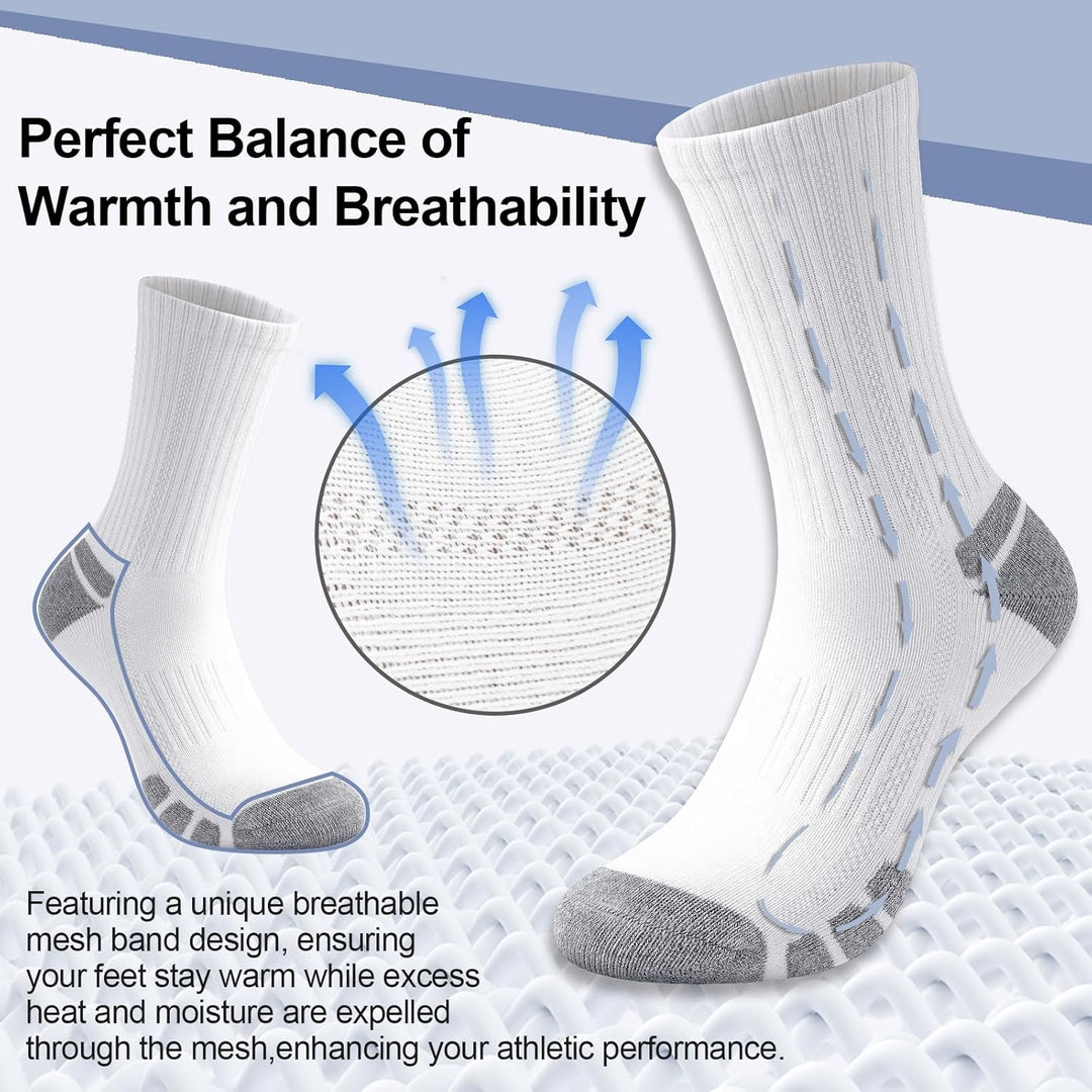 Cotton Sports Socks Unisex (6 Pairs) - Robin-Black-S - 6.5-8.5-Nora Luxe