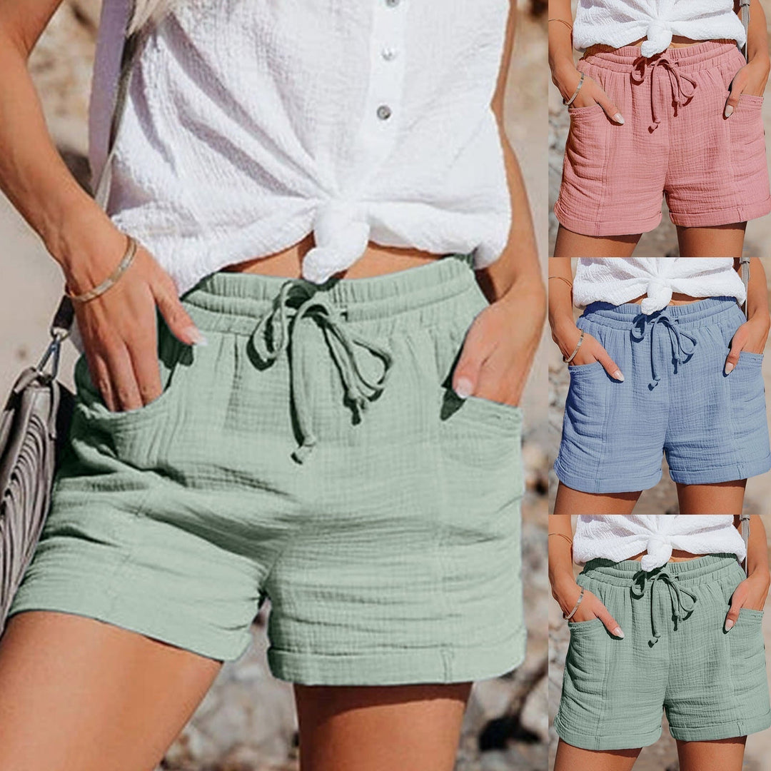 Cotton Summer Shorts - BreezeWear-Green-S-Nora Luxe