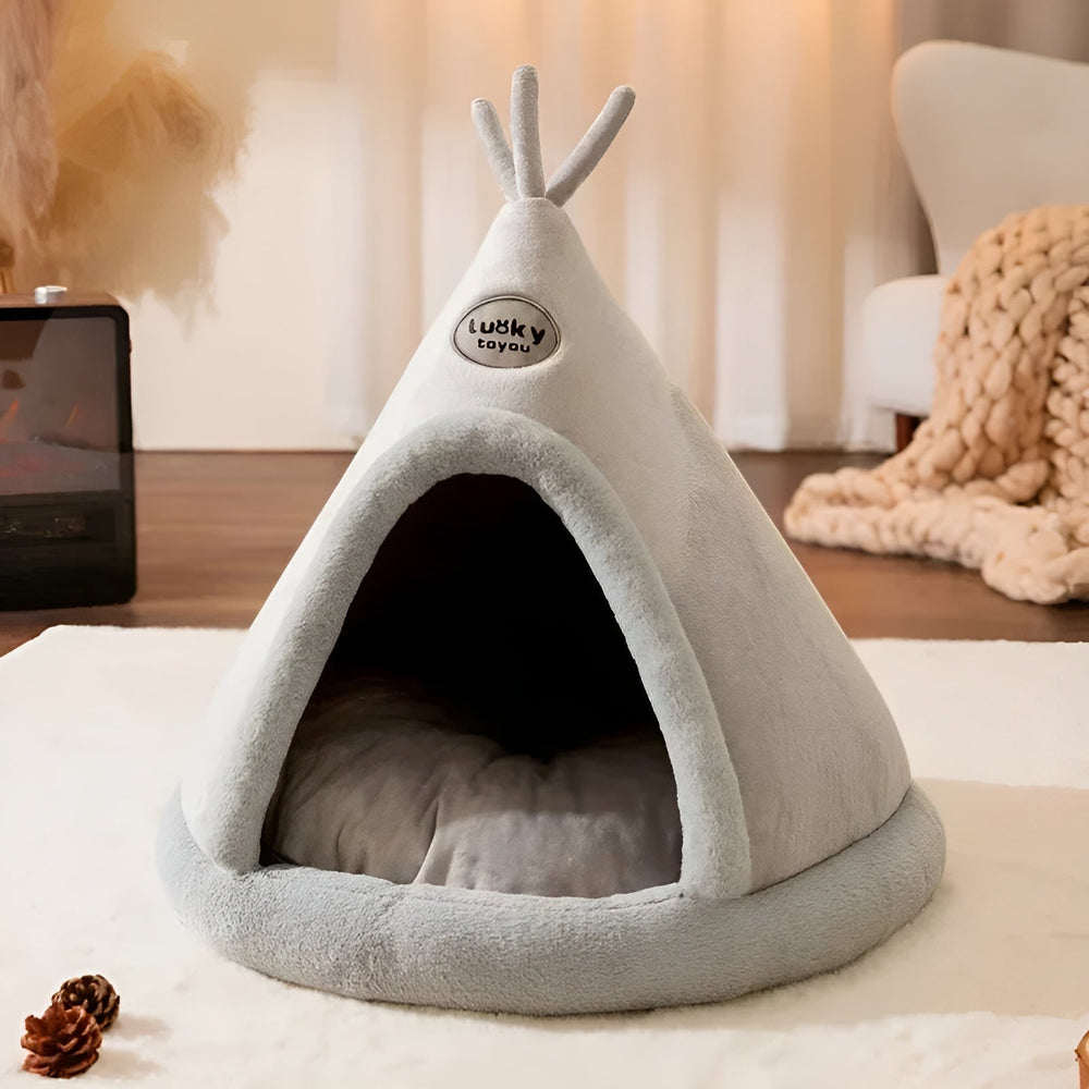 Cozy Tenthuis for Pets - PurrPalace-Gray-S-Nora Luxe