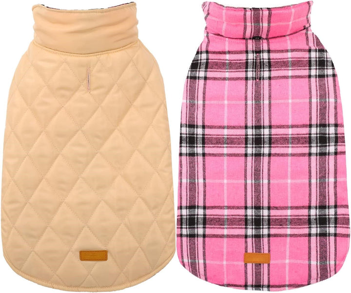 Cozy Waterproof Dog Jacket – Winter Coat in British Style-Pink-S-Nora Luxe