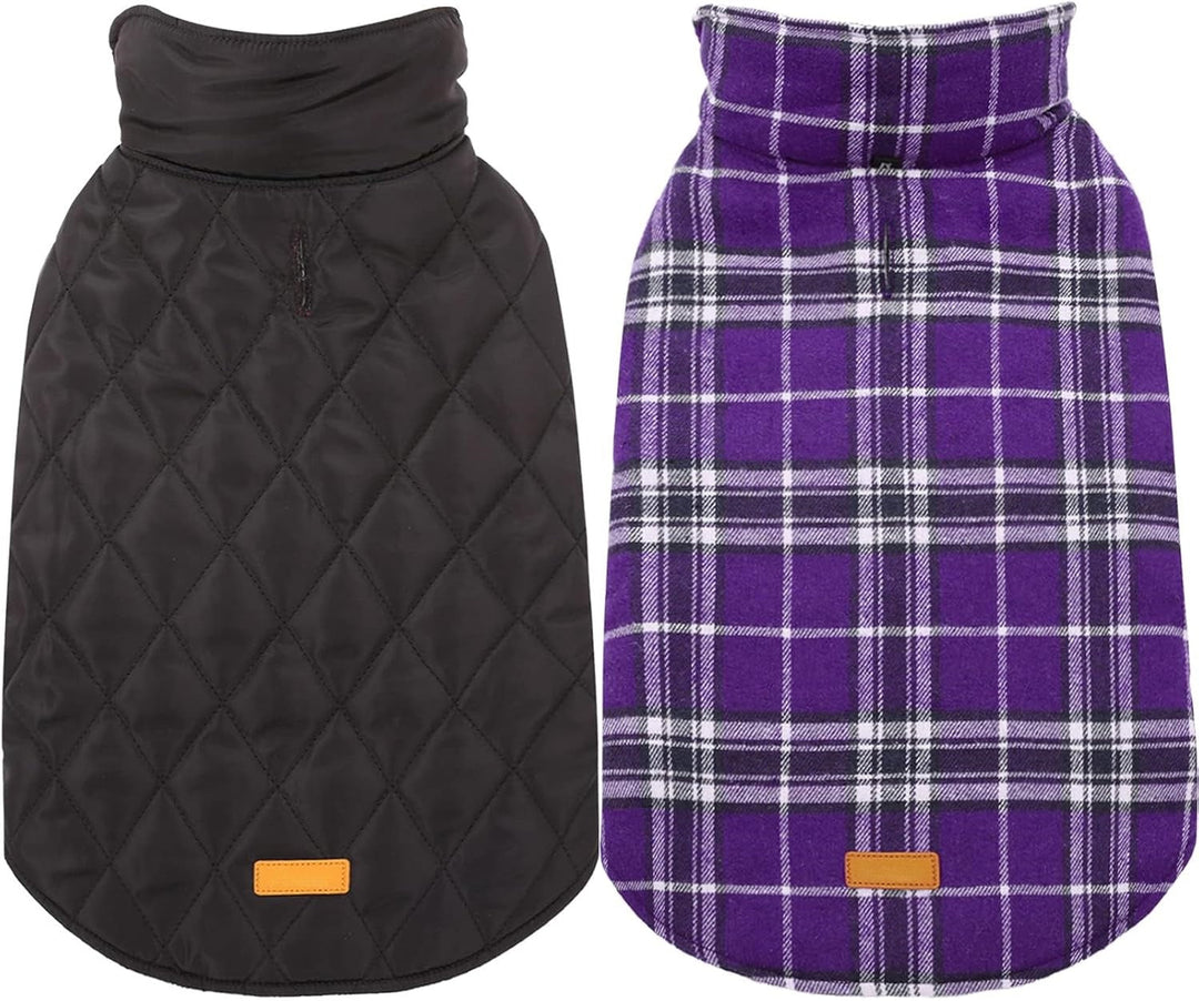 Cozy Waterproof Dog Jacket – Winter Coat in British Style-Purple-S-Nora Luxe