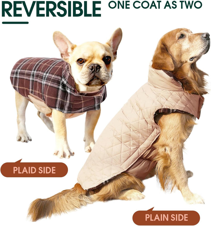 Cozy Waterproof Dog Jacket – Winter Coat in British Style-Red-S-Nora Luxe